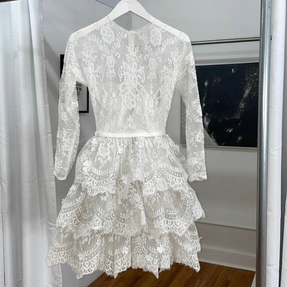 Sherri Hill White Lace Dress
